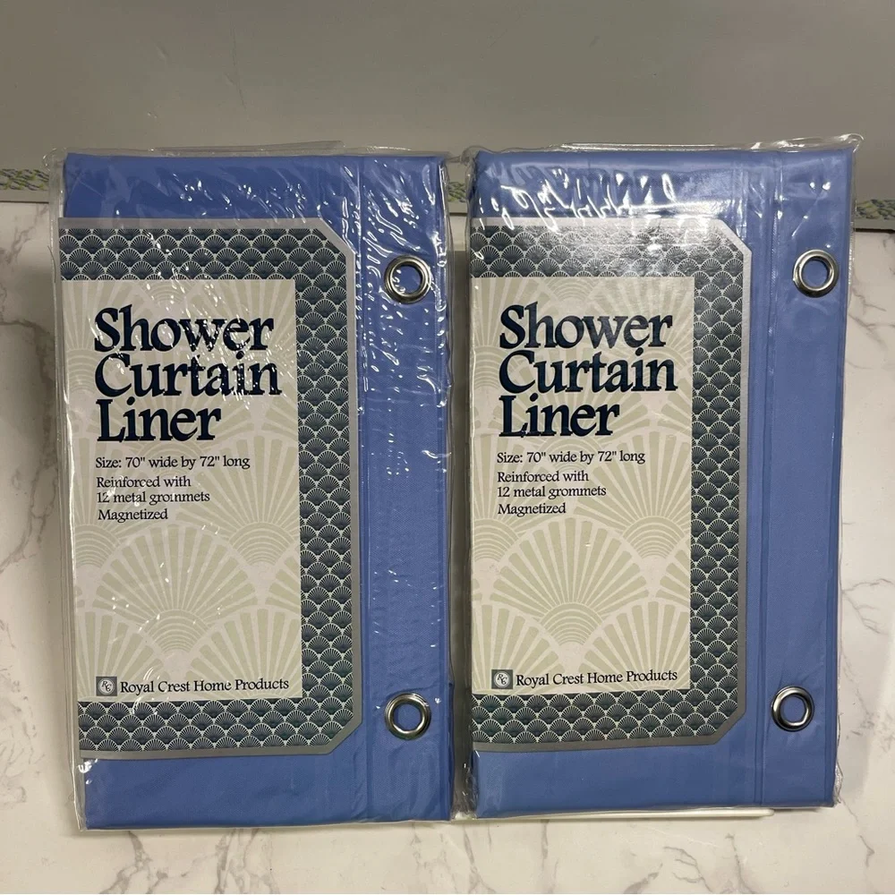 Shower curtain liners, set of 2, blue, Royal Crest, 70x72, NWT